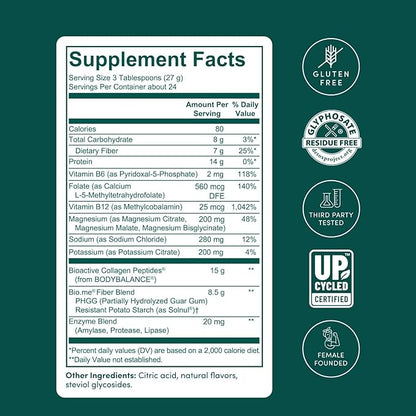 GLP-1 Support – Multi-Benefit GLP-1 Powder for Weight Management & Digestive Health – Sustain Energy Levels - Fiber, Collagen Peptides, B Vitamins, & Digestive Enzymes – 24 Servings (Raspberry)
