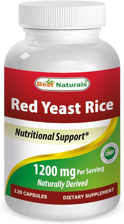 Best Naturals, Red Yeast Rice, 600 mg capsules, 120 Capsules, 2 capsules per serving/1200mg per serving