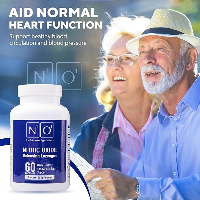 Nitric Oxide Lozenges for Heart Health Support - Dietary Supplement for Blood Flow, Oxygenation and Blood Pressure - 120 Count