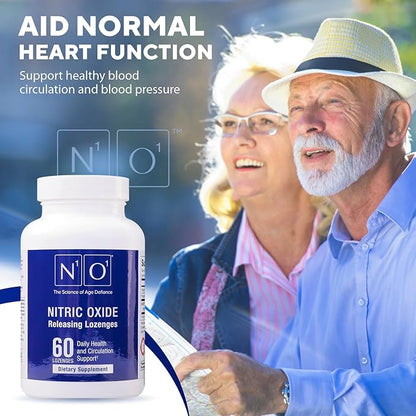 Nitric Oxide Lozenges for Heart Health Support - Dietary Supplement for Blood Flow, Oxygenation and Blood Pressure - 120 Count