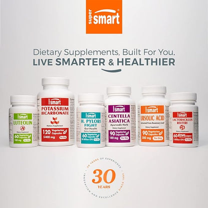 Supersmart - Skin Ceramides - with Zinc - Powerful Skin Hydration, Protection & Care Supplement | Non-GMO - 60 Softgels