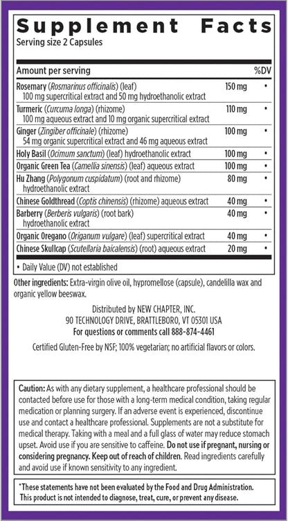 New Chapter Zyflamend™ Multi-Herbal Pain Reliever+ Joint Supplement, 10-in-1 Superfood Blend with Ginger & Turmeric for Healthy Inflammation Response & Herbal Pain Relief+, 120 Count