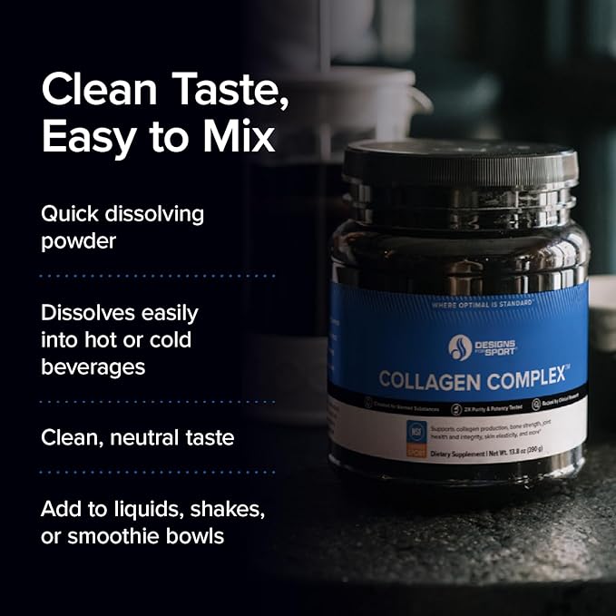 Collagen Complex - NSF Certified for Sport Collagen Peptides Powder - Collagen for Joints, Bone Strength, Skin Elasticity (13.8 oz)