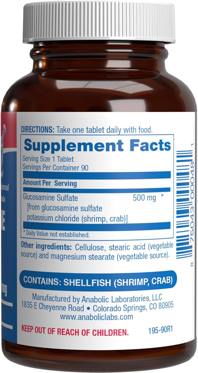 Glucosamine Sulfate Joint Health Supplement - Soft Tissue Cartilage Tendon and Ligament Supplement for Enhanced Mobility Comfort and Flexibility - Non-GMO Sodium Free & Made in The USA - 90 Servings