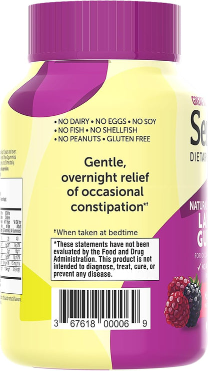Senokot Dietary Supplement Laxative Gummies, Natural Senna Extract, Gentle, Overnight Relief from Occasional Constipation, Mixed Berry Flavor, 90 Count