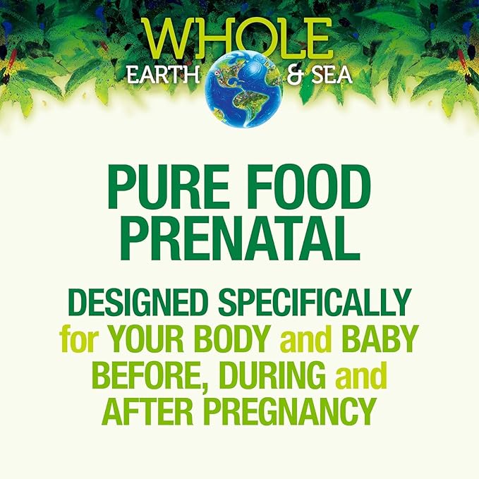Natural Factors Whole Earth & Sea, Women's Prenatal Multivitamin and Mineral, Whole Food Supplement, Vegan, 60 Tablets