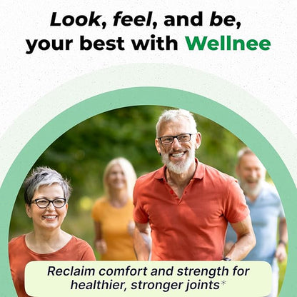 Joint Support Supplement - Glucosamine Chondroitin MSM, Boswellia & Turmeric - Relieves Joint Discomfort & Supports Flexibility - Wellknee Joint Support - 90 Capsules, 30 Servings
