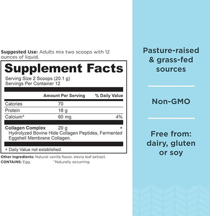 Ancient Nutrition Collagen Peptides, Collagen Peptides Powder, Vanilla Hydrolyzed Collagen, Supports Healthy Skin, Joints, Gut, Keto and Paleo Friendly, 12 Servings, 20g Collagen per Serving