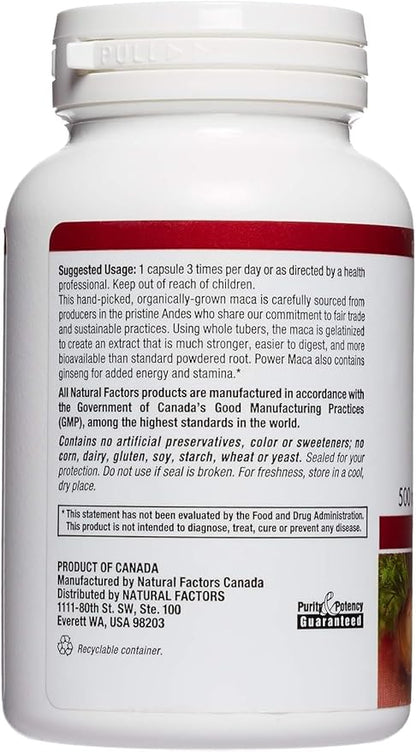 MacaRich by Natural Factors, Super Strength Power Maca, Superfruit Antioxidant Supplement with Ginseng, 90 capsules (90 servings)