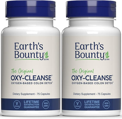 Earth's Bounty Oxy-Cleanse Colon Conditioner - Gentle Colon Cleanse for Digestive Wellness - Constipation Relief - Natural Colon Detox - 75 Capsules - 2-Pack