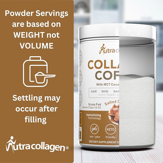 Peptide Protein Powder with Premium Columbian Coffee; Grass-Fed; Keto Friendly, MCT Coconut Oil Powder, Soy Free, Gluten Free, Sugar Free, 40mg Caffeine per Srving; 25 Servings; Original