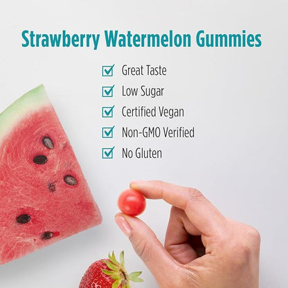 Nordic Naturals Kids Calm Gummies - Strawberry Watermelon - 60 Gummies - Magnesium L-Theanine Supplement - Calming for Kids - Relaxation Support - Up to 60 Servings