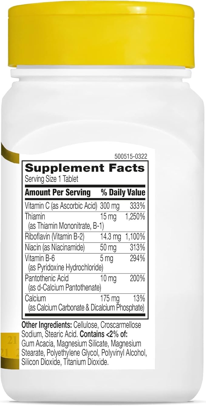 21st Century Healthcare, B Complex Plus Vitamin C, Tablets 100 Count (Pack of 1)
