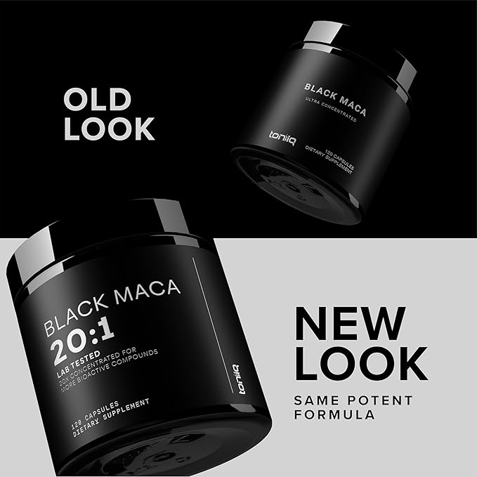 Black Maca Root - Ultra High Potency 20:1 Extract - Single Origin, Wildcrafted & Highly Concentrated - Third-Party Lab Tested - 120 Capsules