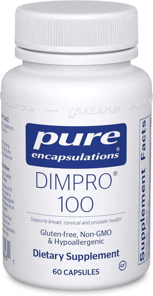 Pure Encapsulations DIMPRO 100 - Diindolylmethane Supplement - for Breast, Cervical & Prostate Health - Gluten Free & Vegan - 60 Capsules