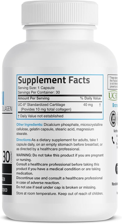 Bronson Collagen with Undenatured Type II Collagen, 30 Capsules