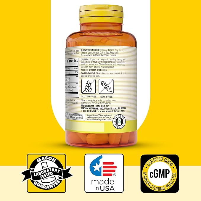 MASON NATURAL Korean Ginseng 1,000 mg, Supports Energy, Endurance & Vitality, 60 Tablets