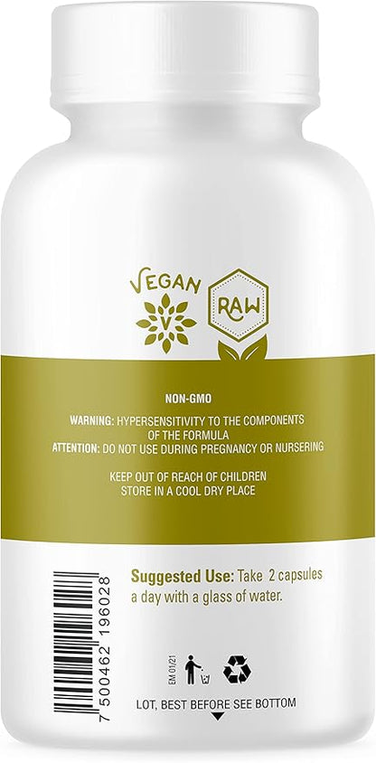 Organic Side | Maca Capsules | USDA Certified Organic, Non-GMO, Vegan | 60 Capsules for Energy | Hormone Balance, and Vitality | Natural Supplement