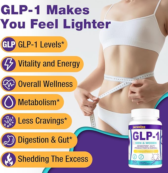 GLP-1 Supplements, GLP1 Probiotic for Women & Men, Natural GLP-1 with Akkermansia Probiotic, GLP 1 Supplement for Digestion, Energy, Daily GLP-1 Levels* & Overall Health, 60 Counts