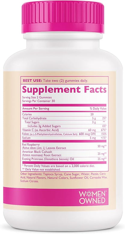 Hormone Balance Gummies for Women - Hormone Harmony for Mood, Energy, Bloating - Hormonal PMS, Perimenopause & Menopause Support - Red Raspberry Leaf & Black Cohosh - 60 Gummy Supplements