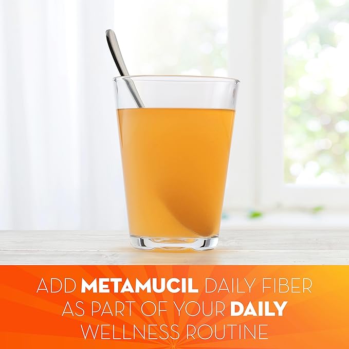 Metamucil Fiber, 4-in-1 Orange SugarFree Powder 72 (Pack of 2)