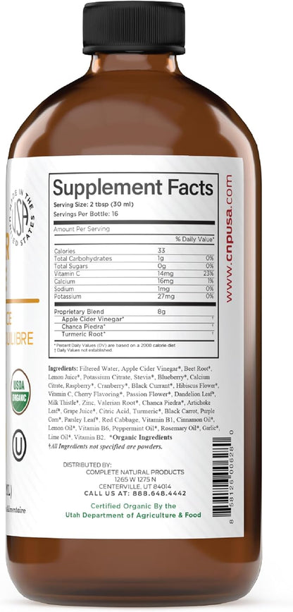 Complete Natural Gallbladder Complete - Liquid Supplement for Gallbladder Support, Liver Cleanse, and Digestive Health with Apple Cider Vinegar, Turmeric, Beet, Digestive Enzymes, Milk Thistle - 16oz