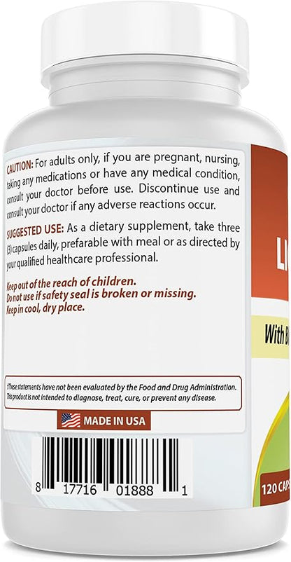 Best Naturals Lions Mane Mushroom Supplement 2100mg - 120 Capsules - Supports Mental Clarity, Focus & Immune Health - Added Black Pepper for Maximum Absorption