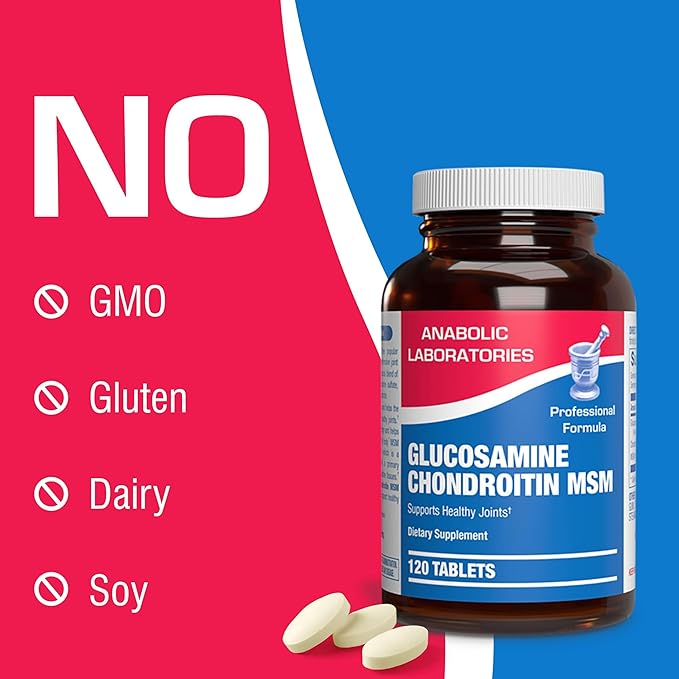 High Absorption Glucosamine Chondroitin MSM - Clinical Formula Bone Joint Tendon and Ligament Supplement with MSM Glucosamine Chondroitin - Non-GMO Gluten Free & Made in The USA - 120 Servings