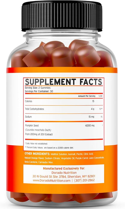 Pumpkin Seed Oil (60 Count ) Hair Growth and Bladder Control - Sugar Free Gummy - Orange Flavor and Glucosamine Chondroitin Joint Supplement (60 Count) Joint Supplements for Adult - Vegan & USA Made