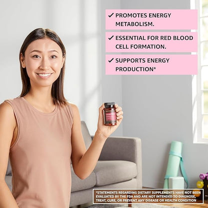 Amazon Elements Vitamin B12 Methylcobalamin 5000 mcg - Normal Energy Production and Metabolism, Immune System Support - 2 Month Supply, Berry Flavored Lozenges, 65 Count (Pack of 2)