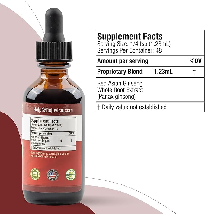 Active Ginseng Korean Red Panax Ginseng with Natural Ginsenosides - All-Natural Advanced Liquid Solution for 2X Absorption - Supports Healthy Energy, Vitality, Mood and More