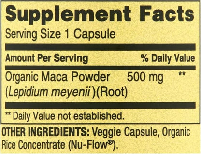 Spring Valley Maca Root 500mg Capsules, Organic Maca Root for Women and Men + STS Sticker.