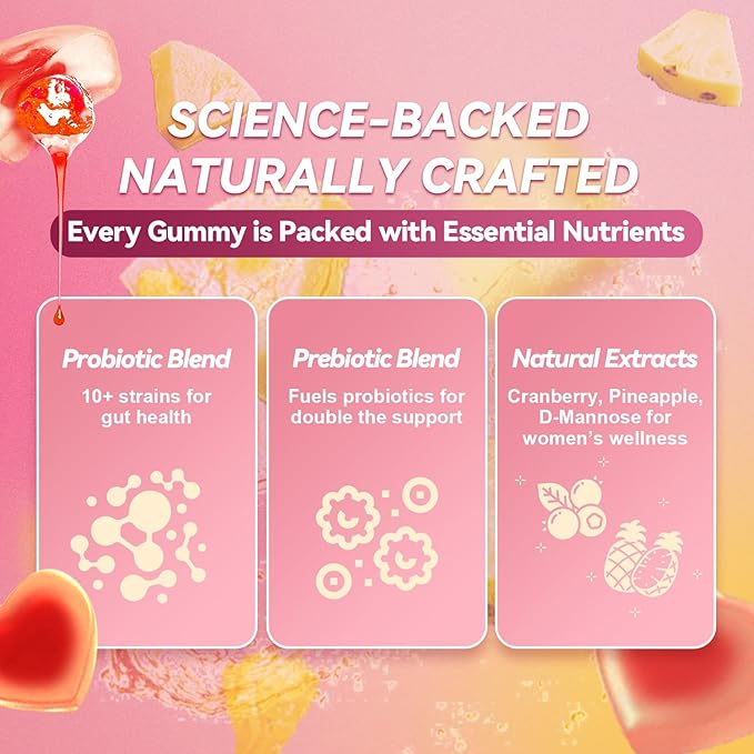(Pack of 2 Premium Feminine Balance Gummies Sugar Free Multivitamin Gummies for Women 60 Count