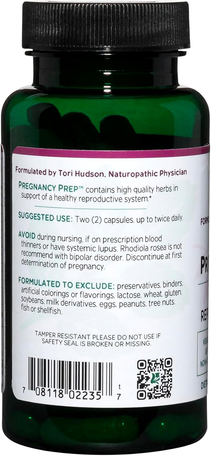 Vitanica Pregnancy Prep, Reproductive System Support, Vegan, 60 Capsules