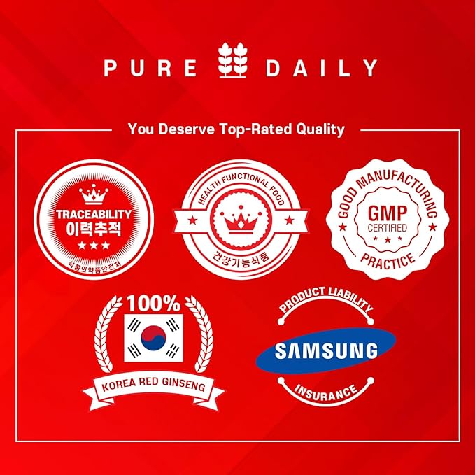 Korea Red Ginseng Extract Pure Daily Stick Hong Sam, Natural Energy Booster for Men & Women Immune Support, Fatigue Recovery - 30 Sticks