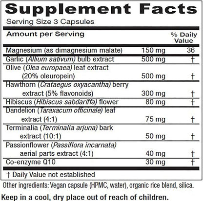 Vitanica VasoBlend - Heart Health Supplement with Folic Acid, Magnesium, CoQ10 & Terminalia Arjuna Bark - Heart Health Supplement - Lady - 90 Vegan Caps