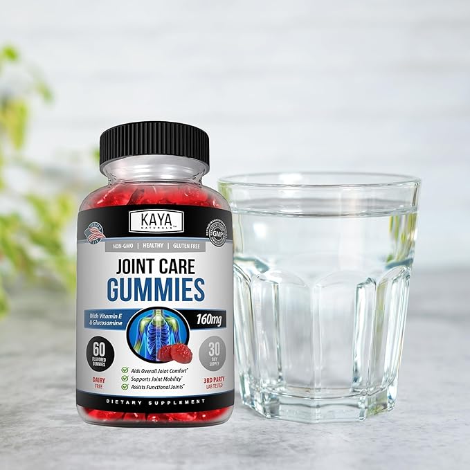 Kaya Naturals Mobility Care Gummies for Back, Knees & Hands - Flexibility Support - Glucosamine Gummies Best Immune Support for Women & Men - 60 Count
