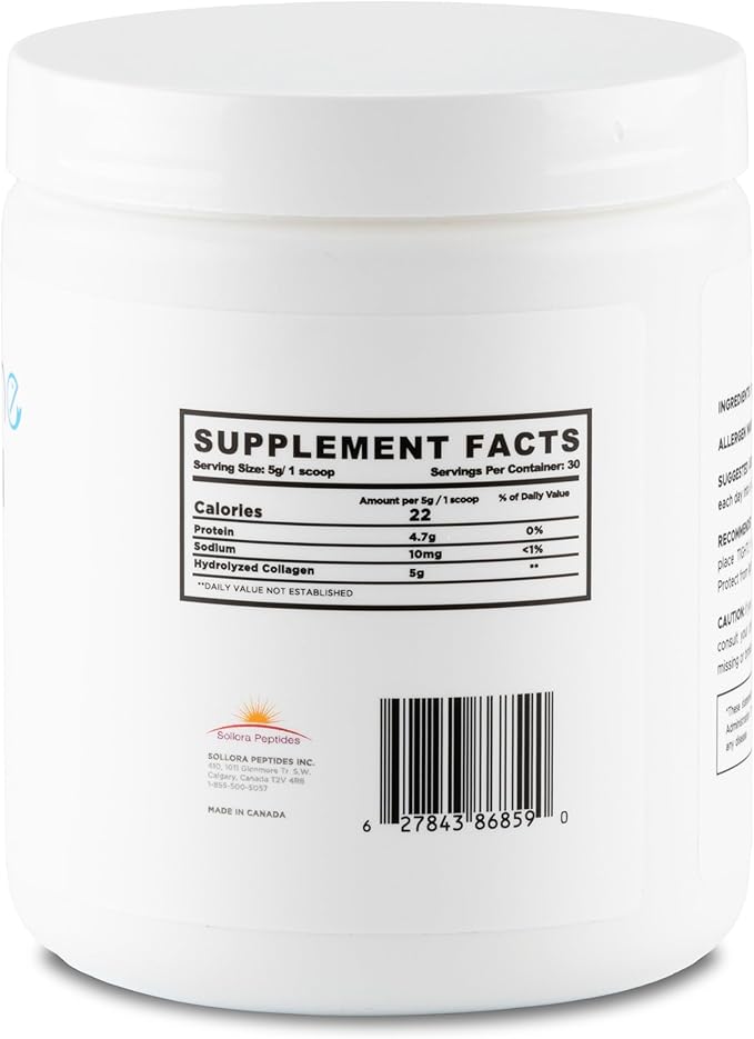 DeepMarine Collagen 100% Canadian Made Collagen Peptides, Wild-Caught Collagen Powder, Hydrolyzed Marine Collagen - 30 Day Supply - Gluten-Free, Tasteless, Odourless, Keto and Paleo Friendly