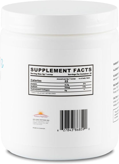 DeepMarine Collagen 100% Canadian Made Collagen Peptides, Wild-Caught Collagen Powder, Hydrolyzed Marine Collagen - 30 Day Supply - Gluten-Free, Tasteless, Odourless, Keto and Paleo Friendly