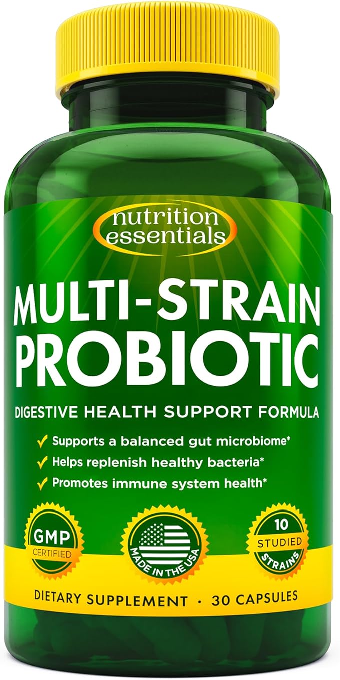 Multi Strain Probiotic for Men and Women with 60 Billion CFU - Probiotics Digestive Health to Support Gut Health, Prebiotics & Probiotic for Men's Digestive and Immune Health, 30 Probiotics Capsules