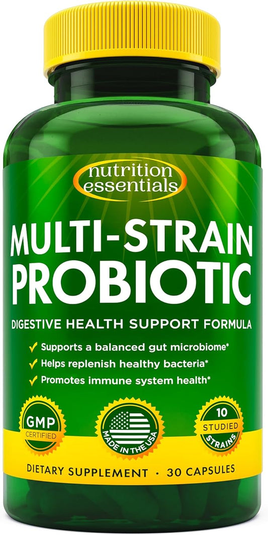 Multi Strain Probiotic for Men and Women with 60 Billion CFU - Probiotics Digestive Health to Support Gut Health, Prebiotics & Probiotic for Men's Digestive and Immune Health, 30 Probiotics Capsules