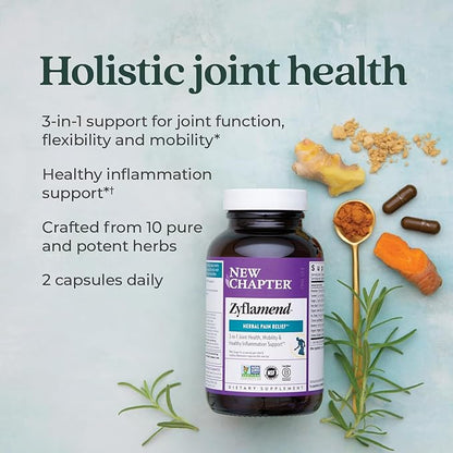 New Chapter Zyflamend™ Multi-Herbal Pain Reliever+ Joint Supplement, 10-in-1 Superfood Blend with Ginger & Turmeric for Healthy Inflammation Response & Herbal Pain Relief+, 180 Count