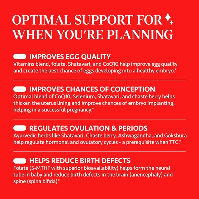 Ayurvedic Fertility Supplements for Women | Support Ovulation | Conception for Women | Egg Quality | Maca Root, Vitex, & Vitamins | Vegan | 90 Capsules - OSH Wellness