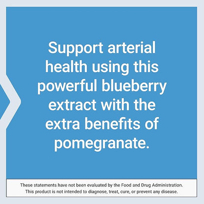 Life Extension Blueberry Extract and Pomegranate, arterial Health Support, antioxidant Defense, Gluten-Free, Non-GMO, Vegetarian, 60 Vegetarian Capsules