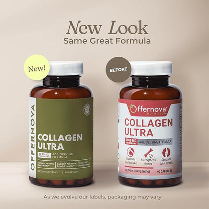Collagen Ultra Hydrolyzed Collagen Supplements - 3000mg Anti Aging Bovine Collagen Peptides for Healthy Joints, Bones, Hair and Skin. Pastilla de Colageno Hidrolizado, 90 Capsules