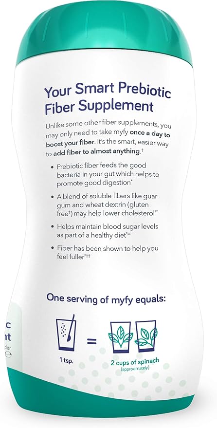 MyFy Natural Prebiotic Fiber Supplement Powder - Clear, Soluble, Daily Digestive Support for Gut Health & Regularity - Non-GMO, Taste-Free, Sugar-Free, Gluten-Free - 10.6oz (60 Servings)