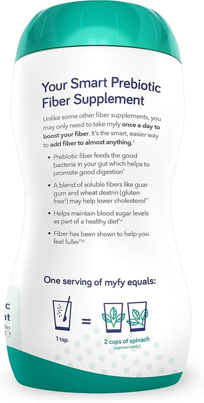 MyFy Natural Prebiotic Fiber Supplement Powder - Clear, Soluble, Daily Digestive Support for Gut Health & Regularity - Non-GMO, Taste-Free, Sugar-Free, Gluten-Free - 10.6oz (60 Servings)