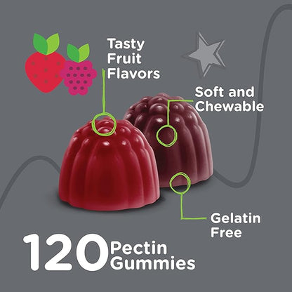 Viteey Prebiotic Kids Fiber for Constipation Relief, Digestive Health Regularity Support, Natural Weight Support - Fiber 4g, Zero Sugar Added, Vegan, Gluten Free - Tasty Chewable Fruit Flavored Gummy
