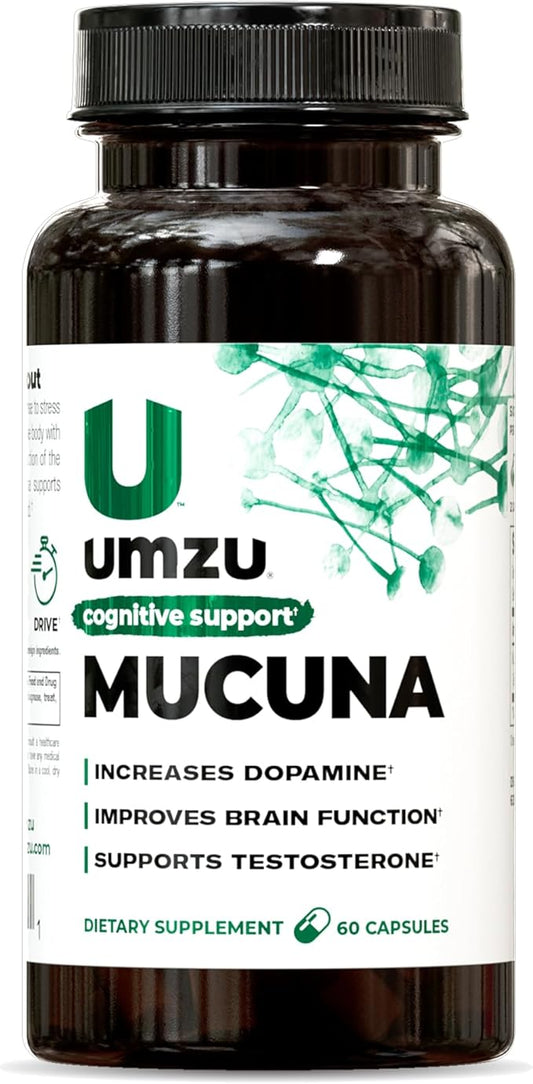 UMZU Mucuna Pruriens - Dopamine Production Support - Brain, Well-being & Memory Health - Antioxidants & Hormone Support - 30 Day Supply - 60 Capsules