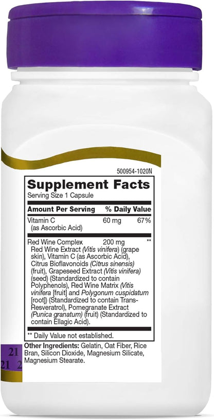 21st Century Resveratrol Red Wine Extract Capsules, 90Count (Pack of 2)